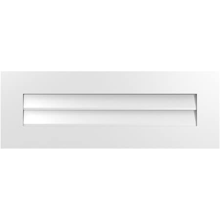 Ekena Millwork Vertical Surface Mount PVC Gable Vent: Non-Functional, w/3-1/2"W x 1"H, Standard Frame, 34"W x 12"H GVPVE34X1201SN